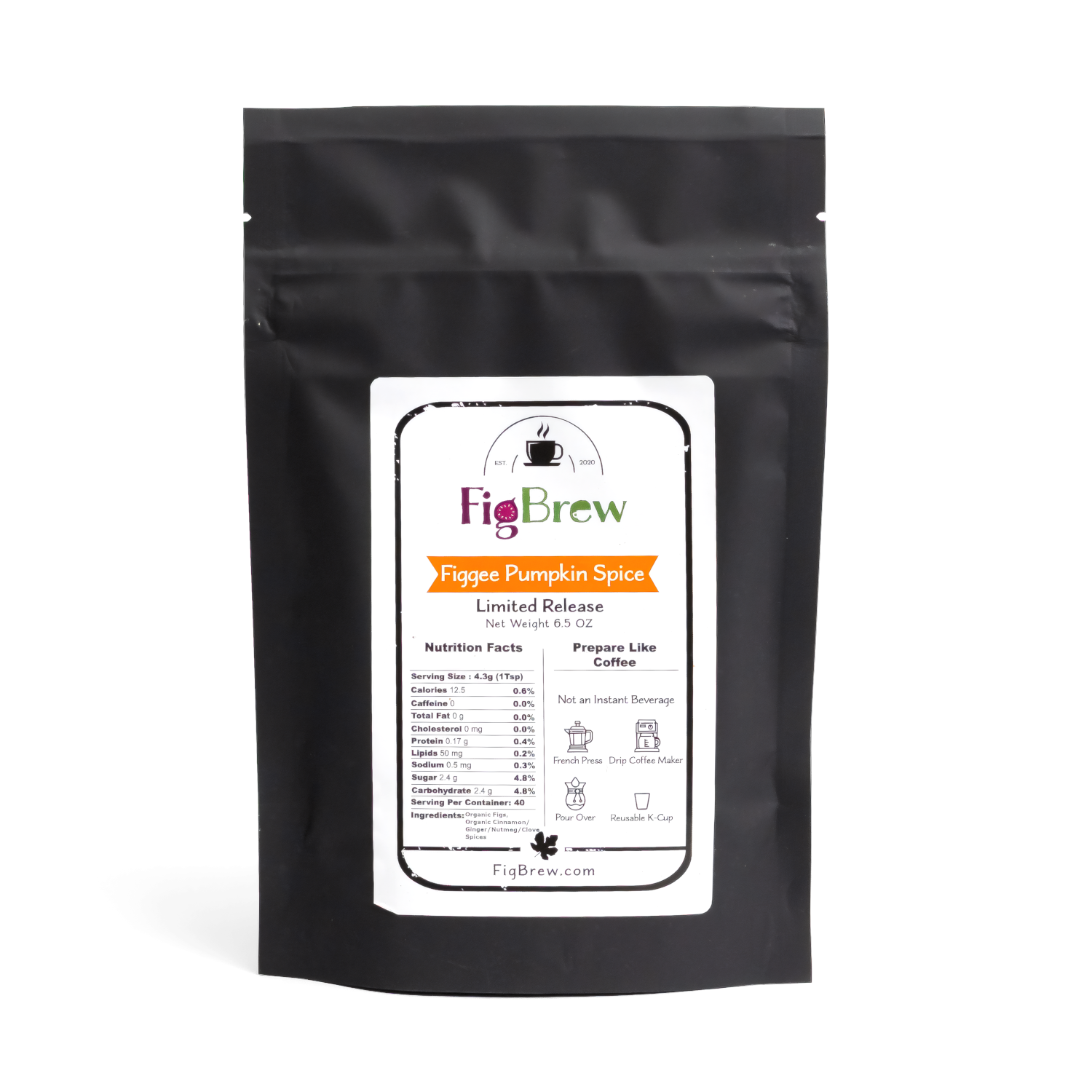 Figgee Pumpkin Spice Blend (6.5oz - Caffeine Free)