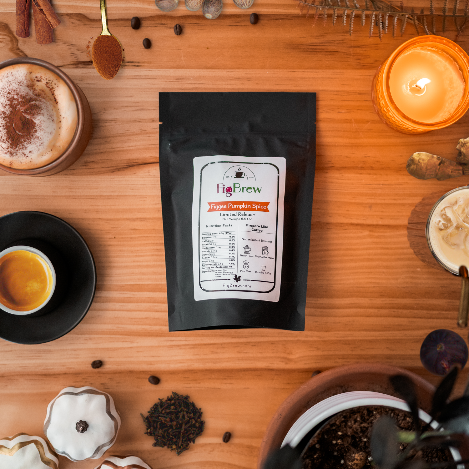 Figgee Pumpkin Spice Blend (6.5oz - Caffeine Free)