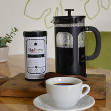 FigBrew Mellow Mix, coffee press and coffee mug