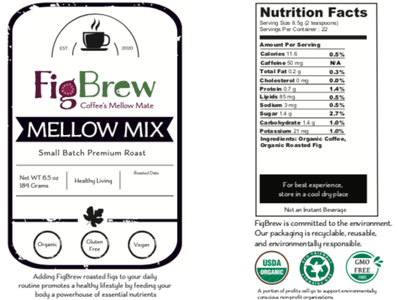 FigBrew Mellow Mix Nutrition Facts